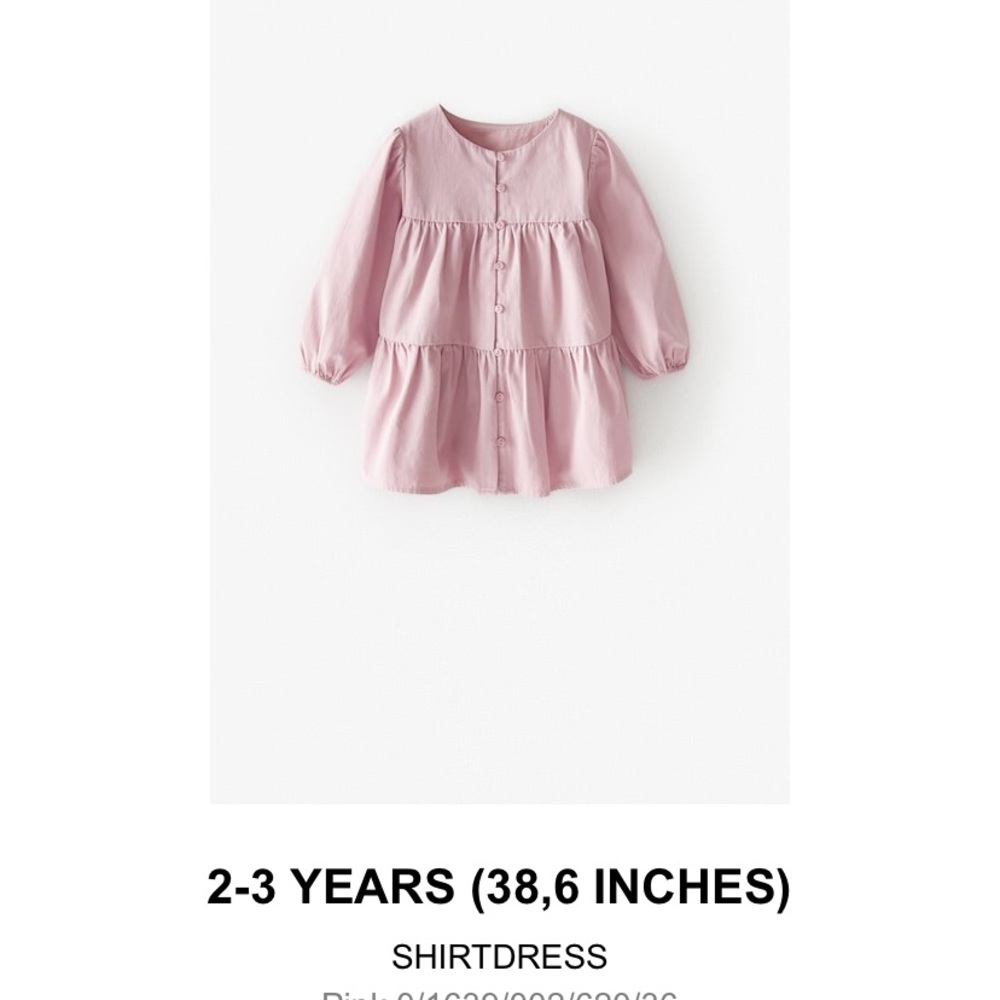 Zara pink shirtdress 2-3 T